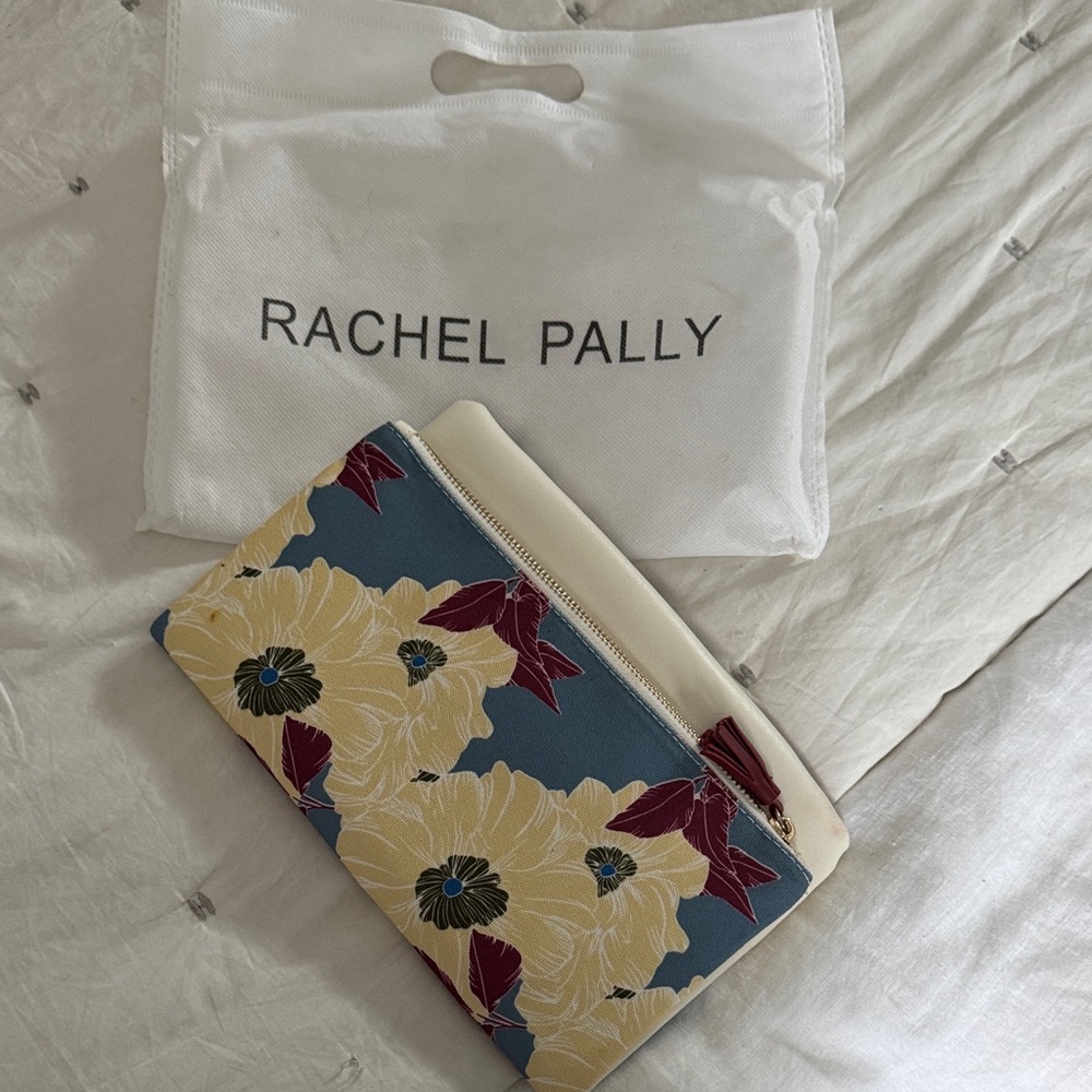 Rachel Pally Blue and Cream Floral Pouch